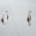 Pink Dahlia Turquoise 925 Sterling Silver Hoop Earring (REXT136-51)