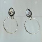 Wild Horse Jasper 925 Sterling Silver Hoop Earrings (REXT137-50)