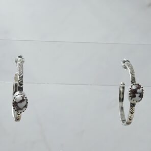 Wild Horse Jasper 925 Sterling Silver Hoop Earring (REXT136-43)