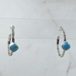 Kingman Turquoise 925 Sterling Silver Hoop Earring (REXT136-21)