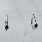 Black Onyx 925 Sterling Silver Hoop Earring (REXT136-23)