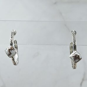 Wild Horse Jasper 925 Sterling Silver Hoop Earring (REXT136-81)