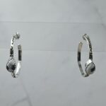 White Buffalo Turquoise 925 Sterling Silver Hoop Earring (REXT136-27)