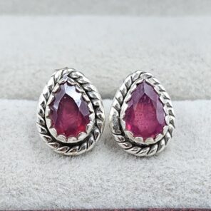 Ruby 925 Sterling Silver Stud Earring (RS15-369)