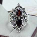 Garnet 925 Sterling Silver Ring  (RS20-163)