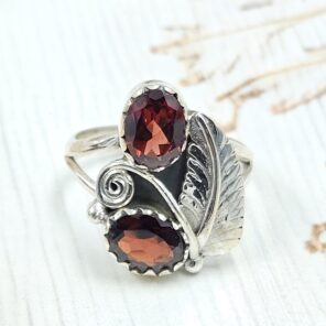 Garnet 925 Sterling Silver Ring  (RS20-161)
