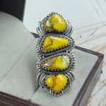 Honey Dahlia Turquoise Size US 7 925 Sterling Silver Ring (RS69-59)