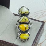 Honey Dahlia Turquoise Size US 8 925 Sterling Silver Ring (RS69-60)