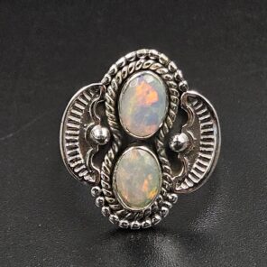 Faceted Opal 925 Sterling Silver Ring (REXT134-4)