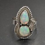 Faceted Opal 925 Sterling Silver Ring (REXT134-6)