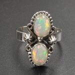 Faceted Opal 925 Sterling Silver Ring (REXT134-10)