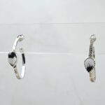 White Buffalo Turquoise 925 Sterling Silver Hoop Earring (REXT136-64)