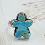 Mohave Turquoise Gingerbread 925 Sterling Silver Ring (REXT138-3)