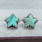 Mohave Turquoise 925 Sterling Silver Star Stud Earring (RS32-154)