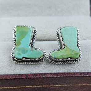Mohave Turquoise 925 Sterling Silver Boot Stud Earring (RS32-156)