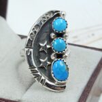 Kingman Turquoise 925 Sterling Silver Ring (REXT146-4)