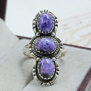 Charoite 925 Sterling Silver Ring (REXT142-45)