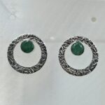 Faceted Emerald 925 Sterling Silver Stud Earring (REXT120-45)