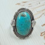 Persian Turquoise Size US 8 925 Sterling Silver Ring (RS69-141)