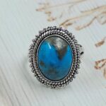 Persian Turquoise Size US 8 925 Sterling Silver Ring (RS69-92)