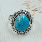Persian Turquoise Size US 8 925 Sterling Silver Ring (RS69-150)