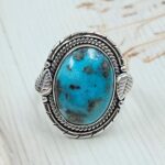 Persian Turquoise Size US 9 925 Sterling Silver Ring (RS69-129)