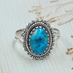 Persian Turquoise Size US 9 925 Sterling Silver Ring (RS69-153)