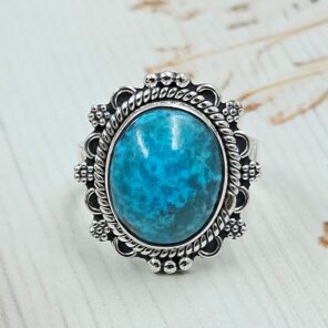 Persian Turquoise Size US 8 925 Sterling Silver Ring (RS69-65)