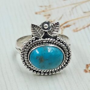 Persian Turquoise Size US 7 925 Sterling Silver Ring (RS69-155)