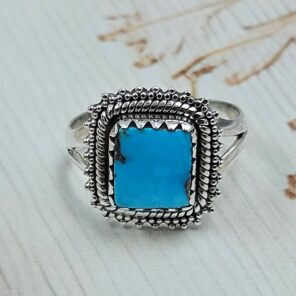 Persian Turquoise Size US 9 925 Sterling Silver Ring (RS69-123)