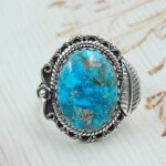 Persian Turquoise Size US 10 925 Sterling Silver Ring (RS69-116)