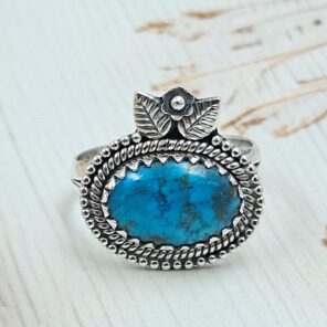 Persian Turquoise Size US 10 925 Sterling Silver Ring (RS69-69)