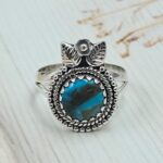 Persian Turquoise Size US 8 925 Sterling Silver Ring (RS69-124)