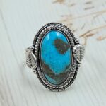 Persian Turquoise Size US 9 925 Sterling Silver Ring (RS69-85)