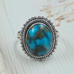 Persian Turquoise Size US 10 925 Sterling Silver Ring (RS69-95)