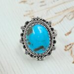 Persian Turquoise Size US 7 925 Sterling Silver Ring (RS69-119)