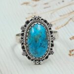 Persian Turquoise Size US 10 925 Sterling Silver Ring (RS69-100)