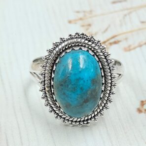 Persian Turquoise Size US 10 925 Sterling Silver Ring (RS69-161)