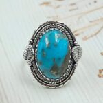 Persian Turquoise Size US 7 925 Sterling Silver Ring (RS69-67)