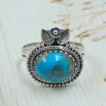 Persian Turquoise Size US 10 925 Sterling Silver Ring (RS69-83)
