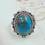 Persian Turquoise Size US 8 925 Sterling Silver Ring (RS69-139)