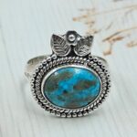 Persian Turquoise Size US 8 925 Sterling Silver Ring (RS69-90)