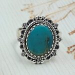 Persian Turquoise Size US 8 925 Sterling Silver Ring (RS69-102)