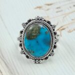 Persian Turquoise Size US 10 925 Sterling Silver Ring (RS69-96)