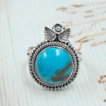 Persian Turquoise Size US 9 925 Sterling Silver Ring (RS69-72)