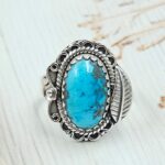 Persian Turquoise Size US 8 925 Sterling Silver Ring (RS69-86)