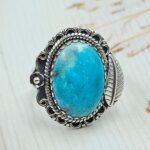 Persian Turquoise Size US 9 925 Sterling Silver Ring (RS69-94)