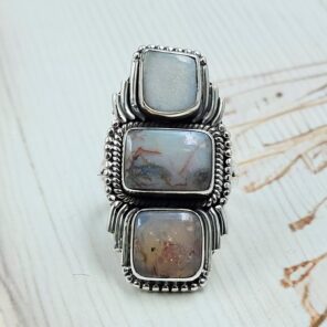 Australian Opal Size US 9 925 Sterling Silver Ring (RS5-95)