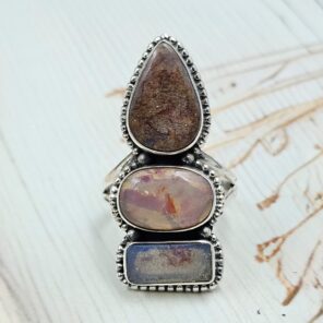 Australian Opal Size US 10 925 Sterling Silver Ring (RS5-90)