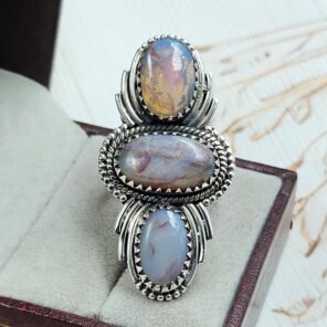 Australian Opal Size US 10 925 Sterling Silver Ring (RS5-94)